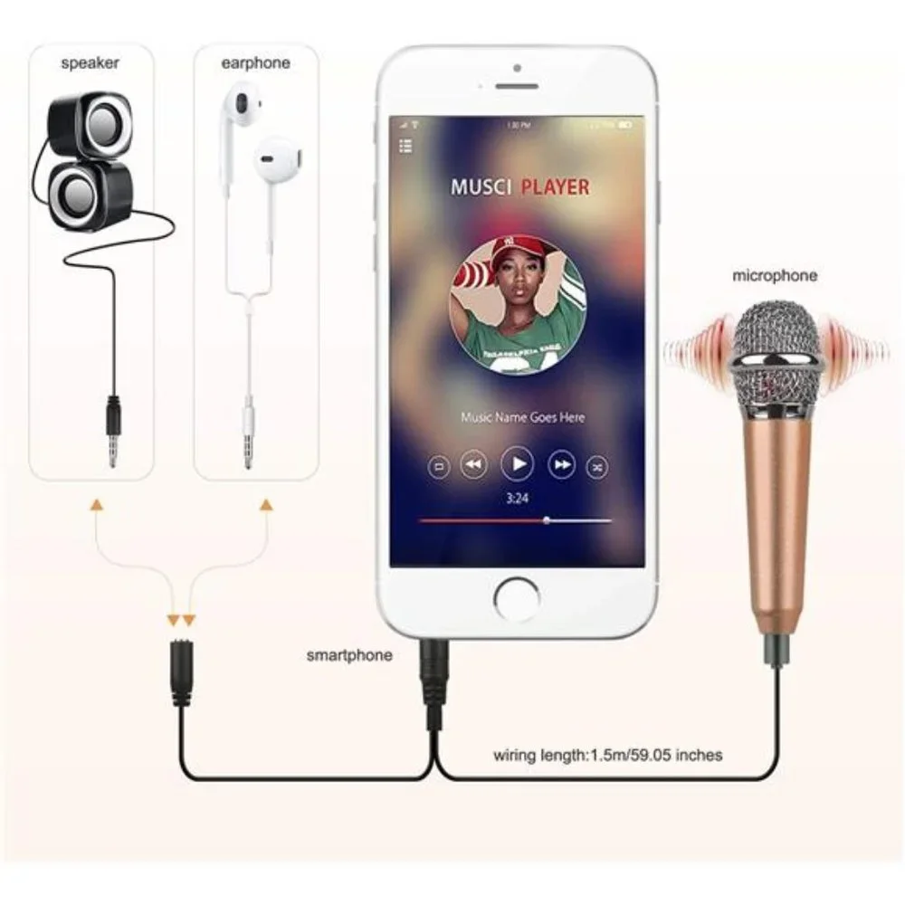 Mini Portable Vocal/Instrument Microphone for Mobile Phone Laptop Notebook Apple